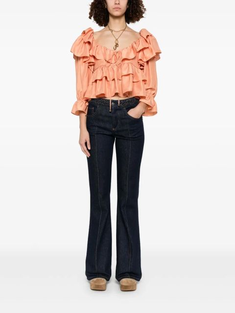 Chloé ruffled cropped top - Orange - zdjęcie produktu nr 2