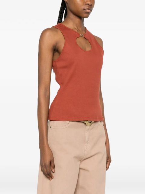 TWINSET keyhole ribbed top - Brown