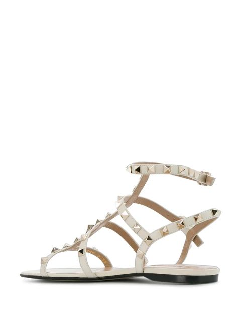 Valentino Garavani Rockstud caged flat sandals - White