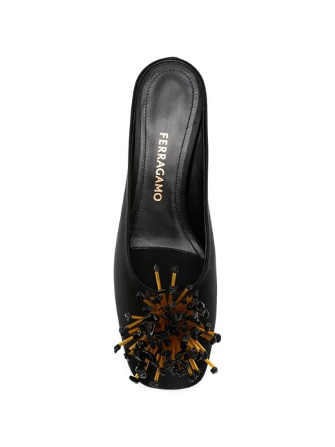 Ferragamo S-shaped heel mules - Black