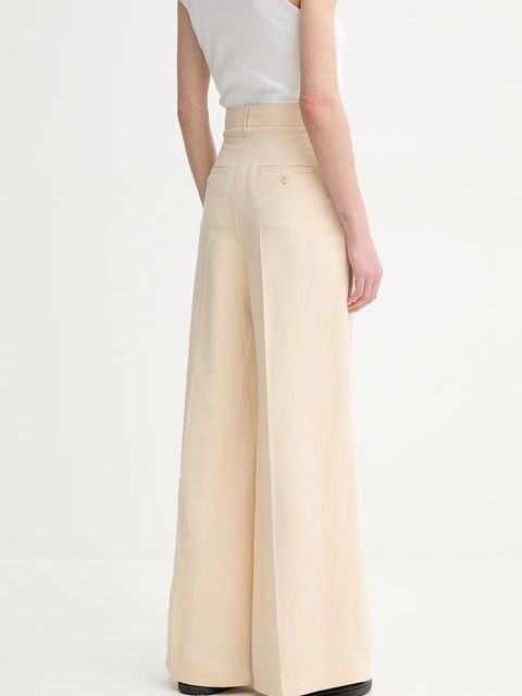 Weekend Max Mara spodnie z domieszką lnu