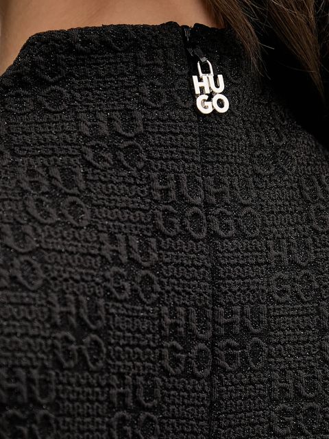 HUGO sukienka kolor czarny maxi dopasowana 50550118