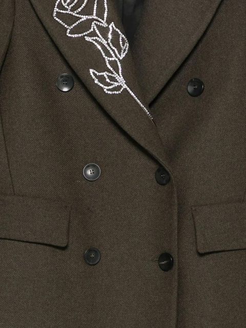 Blumarine rose-embellished coat - Brown - zdjęcie produktu nr 2