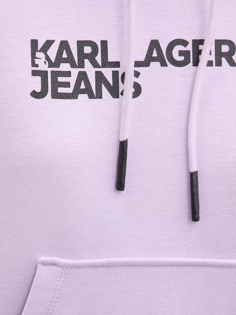 Karl Lagerfeld Jeans bluza damska kolor fioletowy z kapturem z nadrukiem A2W20053 - zdjęcie produktu nr 2
