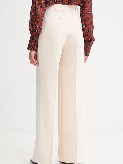 Morgan spodnie damskie kolor beżowy proste high waist PAKA.F