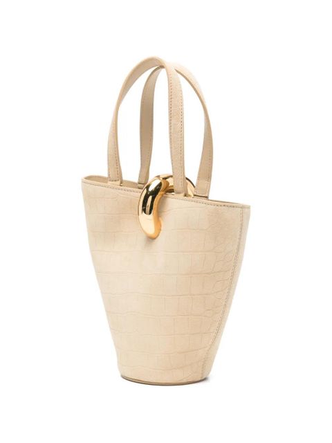 Jacquemus Le Petit Bambola crocodile-effect suede tote bag - Neutrals