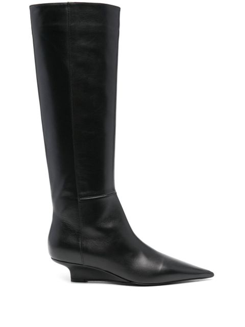 TOTEME 40mm leather knee boots - Black - zdjęcie produktu nr 1