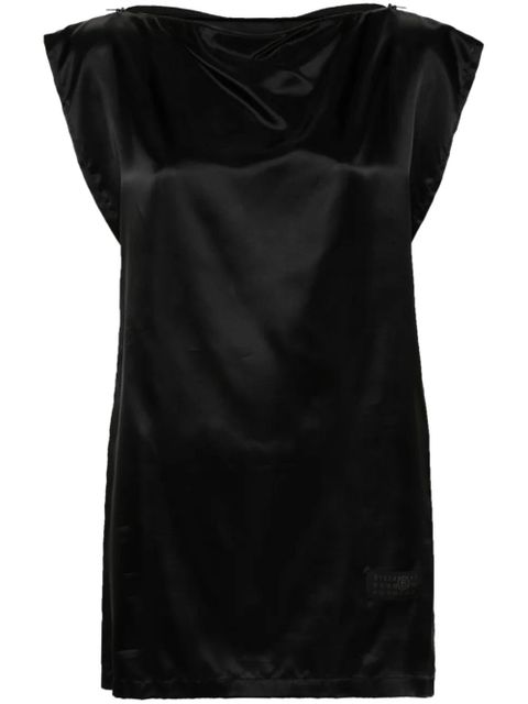 MM6 Maison Margiela logo-patch top - Black