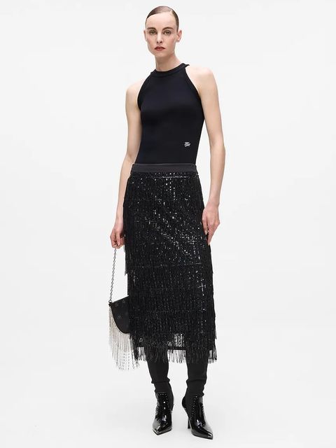 Karl Lagerfeld top bawełniany kolor czarny A4W17056