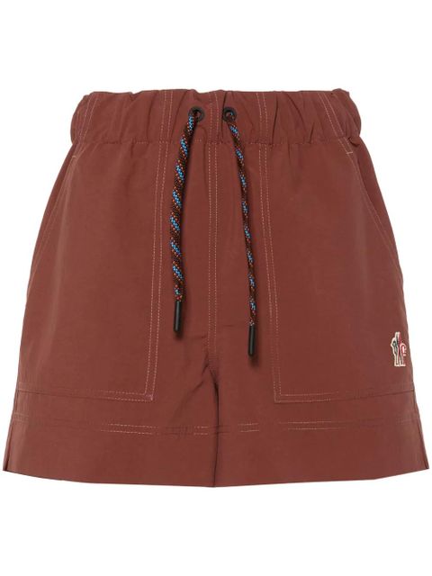 Moncler Grenoble logo-patch froissé shorts - Brown - zdjęcie produktu nr 1