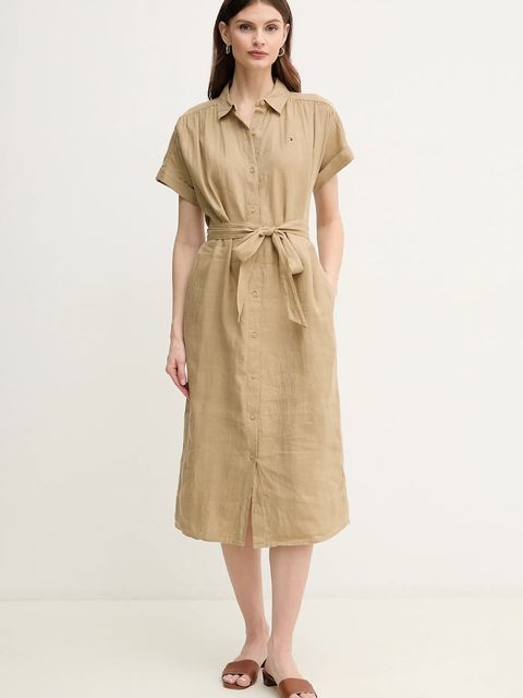 Tommy Hilfiger sukienka lniana - zdjęcie produktu nr 1