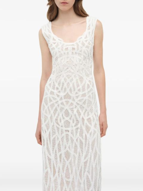Simkhai Leonora macramé midi dress - White