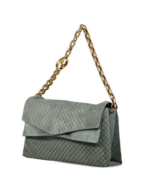 Gucci large suede shoulder bag - Grey