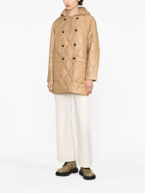 GANNI quilted hooded jacket - Neutrals