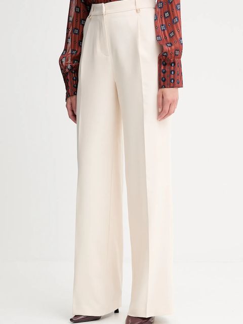 Morgan spodnie damskie kolor beżowy proste high waist PAKA.F - zdjęcie produktu nr 1