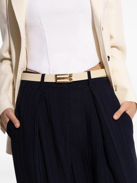 Victoria Beckham logo-buckle leather belt - Neutrals