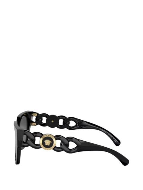Versace Eyewear chain-design square-frame sunglasses - Black - zdjęcie produktu nr 2