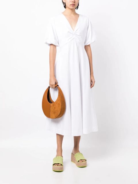 STAUD Finley V-neck midi dress - White - zdjęcie produktu nr 2