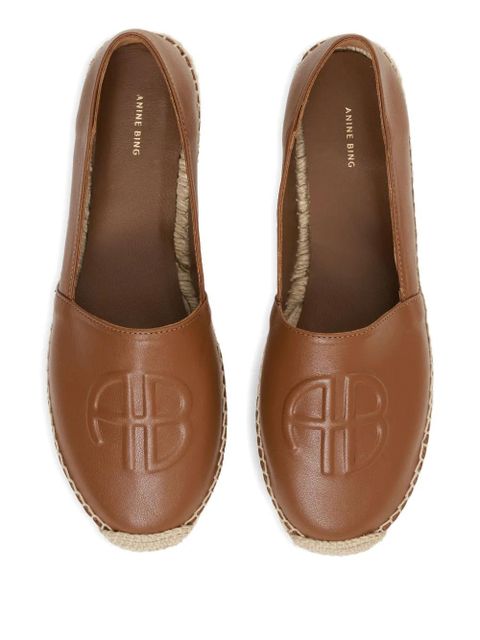 ANINE BING Paloma logo-embossed espadrilles - COG1 BROWN