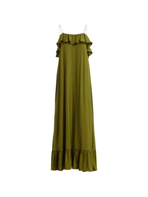 Essentiel Antwerp ruffled-neck maxi dress - Green - zdjęcie produktu nr 1