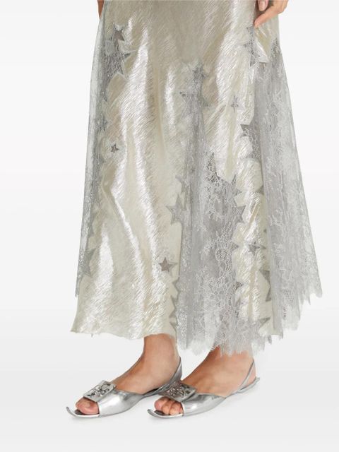 Tory Burch Star lace-detail slip dress - Silver