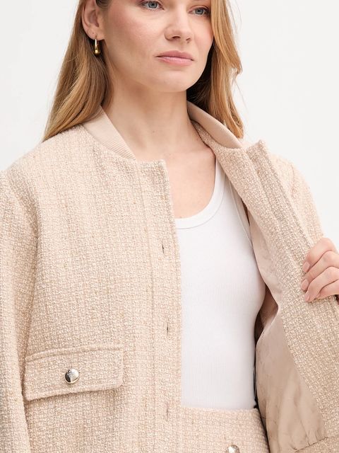 Joop! kurtka bomber z domieszką wełny kolor beżowy przejściowa 30047954