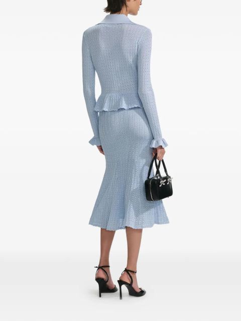 Self-Portrait crochet midi dress - Blue