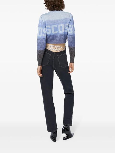 GCDS Choker rhinestone-embellished jeans - Black