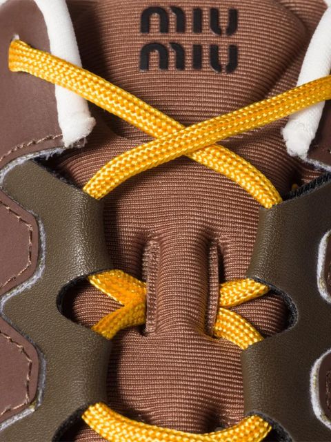 Miu Miu mesh-panelled sneakers - Brown