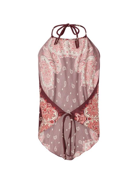 PINKO paisley halterneck top - Red - zdjęcie produktu nr 2