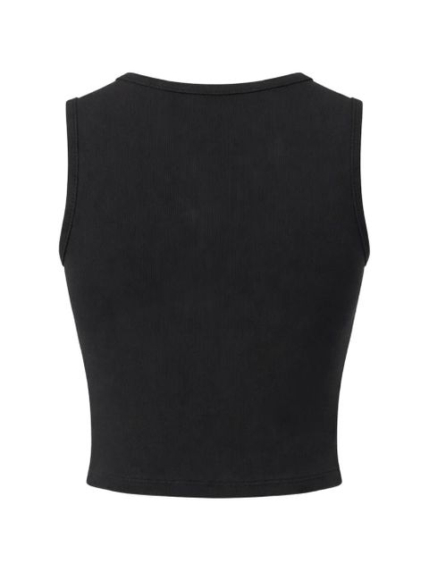Reformation cropped round-neck tank top - Black - zdjęcie produktu nr 2