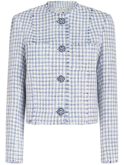 ETRO round-neck tweed jacket - Blue - zdjęcie produktu nr 1