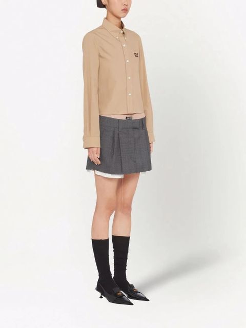 Miu Miu Prince-Of-Wales check mini skirt - Grey