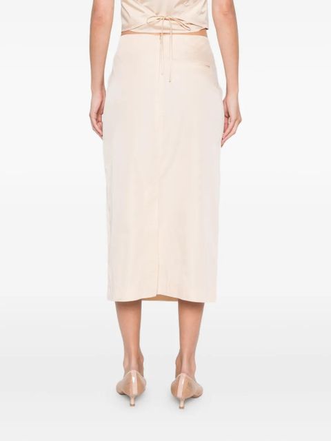 St. Agni rear-slit midi skirt - Pink