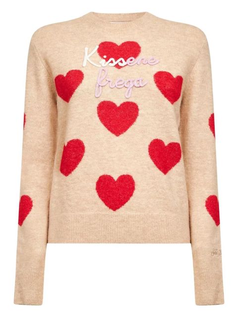 MC2 Saint Barth heart embroidery crewneck sweater - Neutrals - zdjęcie produktu nr 1