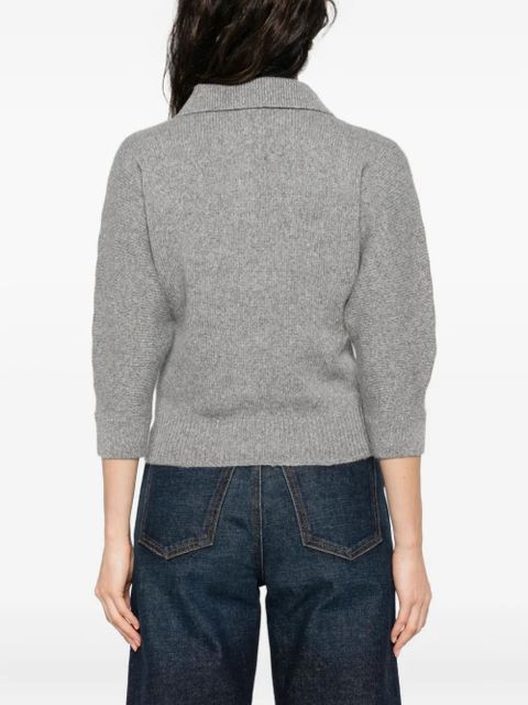KHAITE polo-neck cashmere sweater - Grey - zdjęcie produktu nr 2