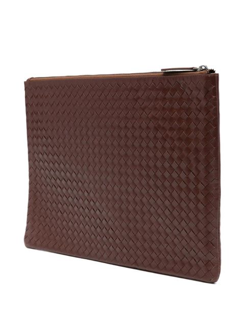 DRAGON DIFFUSION A4 woven clutch bag - Brown
