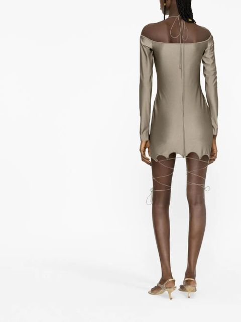 The Attico Lyna off-shoulder minidress - Green