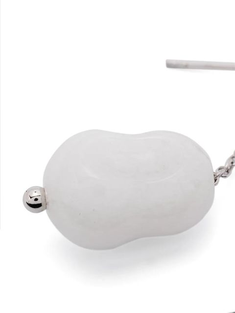 LEMAIRE carved-stone single earring - White