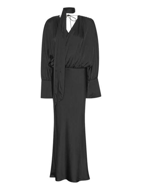 ROTATE BIRGER CHRISTENSEN chiffon long-sleeve maxi dress - Black - zdjęcie produktu nr 1