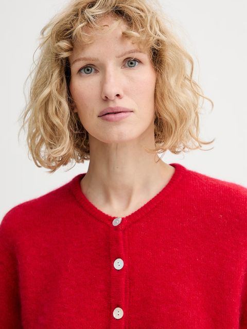 American Vintage kardigan z domieszką wełny GILET ML COL ROND