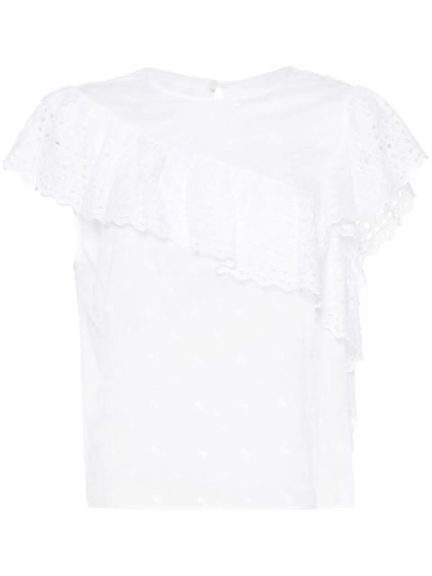 MARANT ÉTOILE Sorani broderie-anglaise blouse - White - zdjęcie produktu nr 1