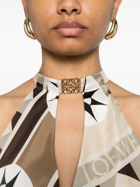 LOEWE Anagram-plaque blouse - Neutrals