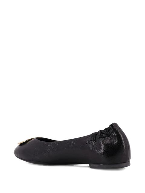 Tory Burch logo ballet flats - Black