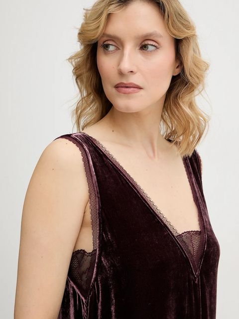 ZADIG&VOLTAIRE sukienka welurowa kolor bordowy WWDR02571