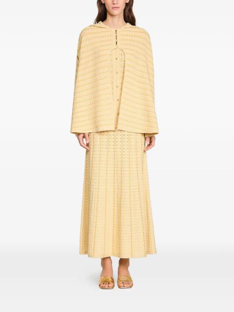 SANDRO rhinestone knit cape - Neutrals