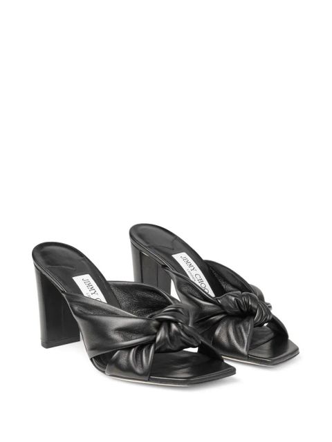 Jimmy Choo 85mm Avenue leather sandals - Black