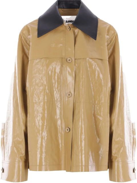 Jil Sander coated linen jacket - Brown - zdjęcie produktu nr 1