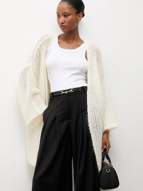 Answear.LAB kardigan z dodatkiem wełny damski kolor beżowy lekki