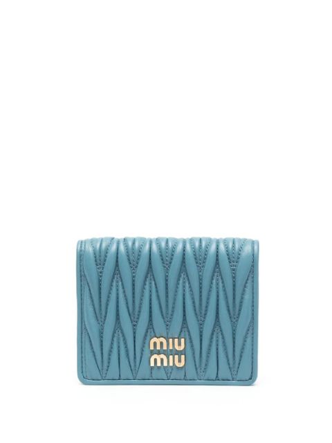 Miu Miu matelassé bi-fold leather wallet - Blue - zdjęcie produktu nr 1